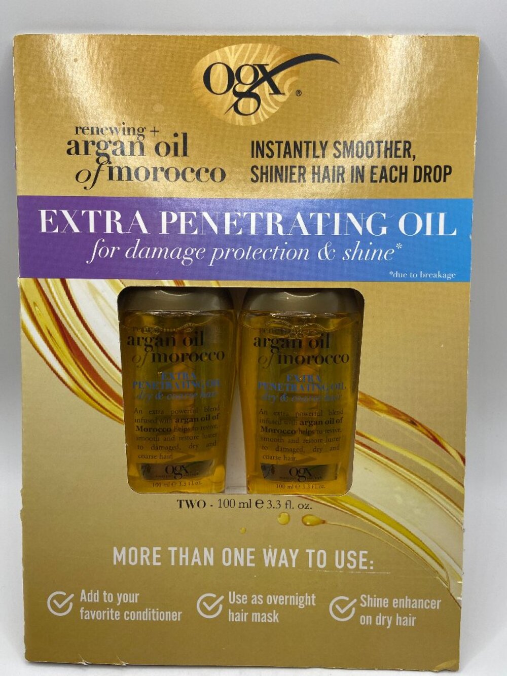 OGX Renewing + Argan Oil of Morocco Extra Penetrating Oil (2-Pack, 100ml each)